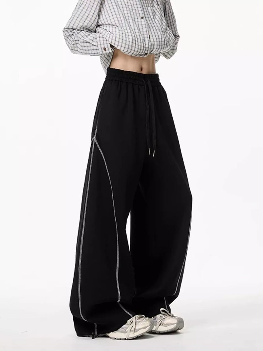 Men's Plus Size Wide Leg Drawstring Pants