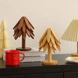 Juego de Posavasos de Bambú Resistentes al Calor con Diseño de Árbol
