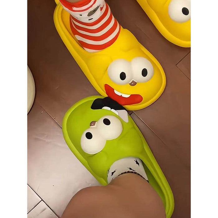 Big-Eyed Dog Design Couple Slippers