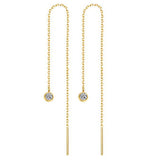 Titanium Steel Tassel Star Crystal Drop Earrings