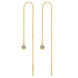 Titanium Steel Tassel Star Crystal Drop Earrings